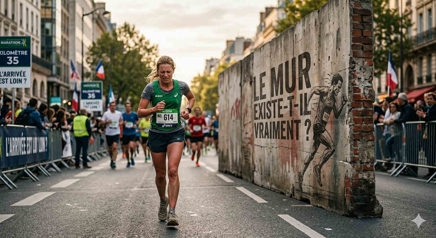 Illustration du mur du marathon dans les derniers kilomètres